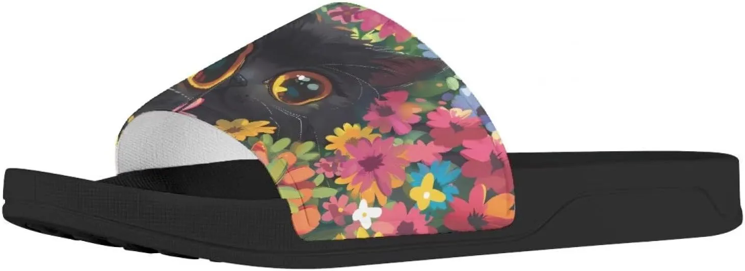Womens Animal Printed Flat Sandals Non Slip Slide Sandals Shower Slippers Unisex Cute Summer Slide Slippers