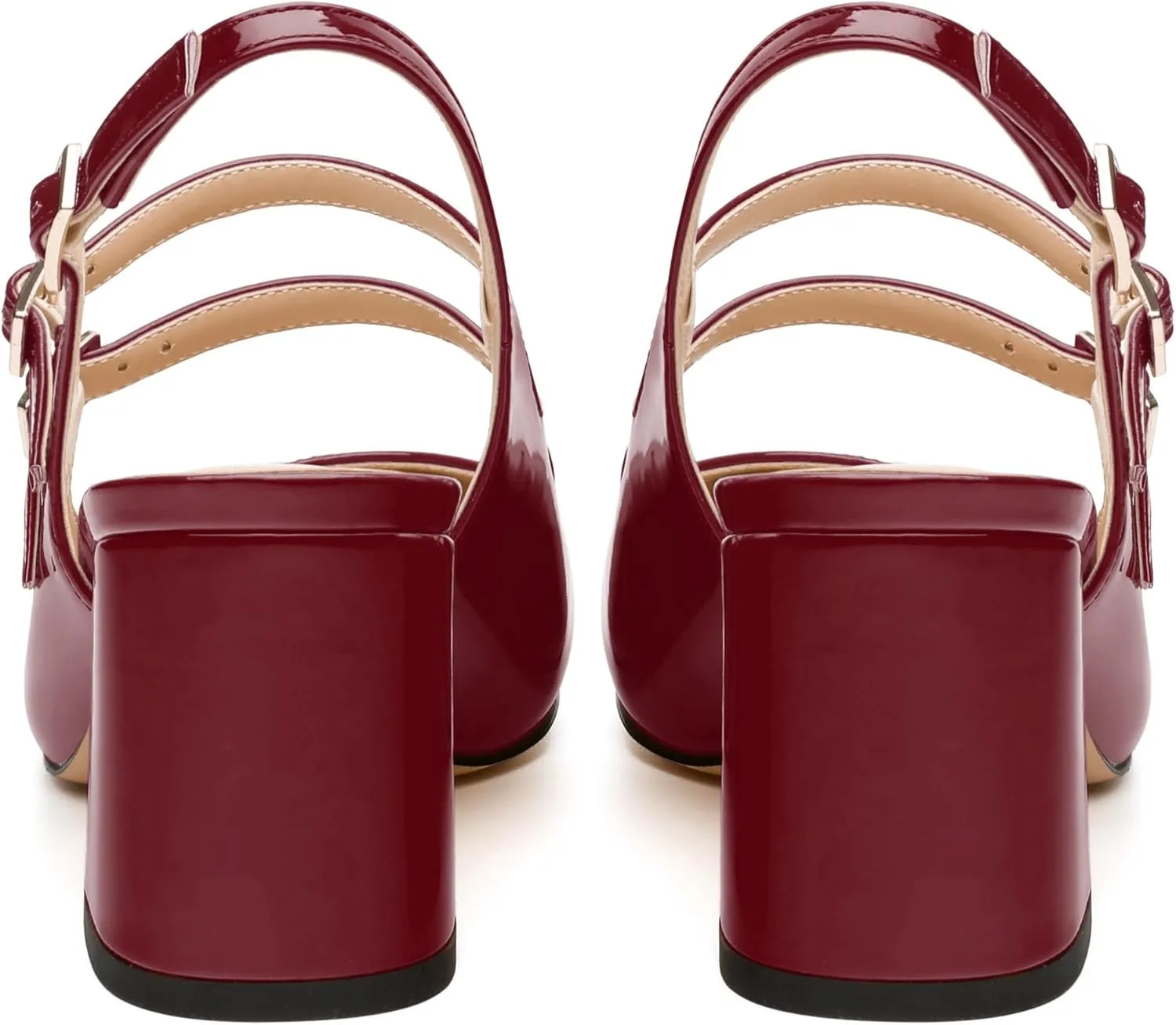 Women's Brown Slingback Heels: Classic Round Toe Mid Chunky Heels, Slip On, Closed Toe, Wedding, Work, All Seasons