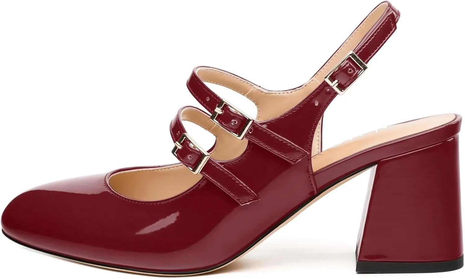 Women's Brown Slingback Heels: Classic Round Toe Mid Chunky Heels, Slip On, Closed Toe, Wedding, Work, All Seasons