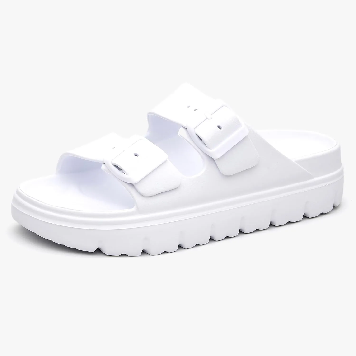 Women's Double Buckle Adjustable EVA Slide Sandals