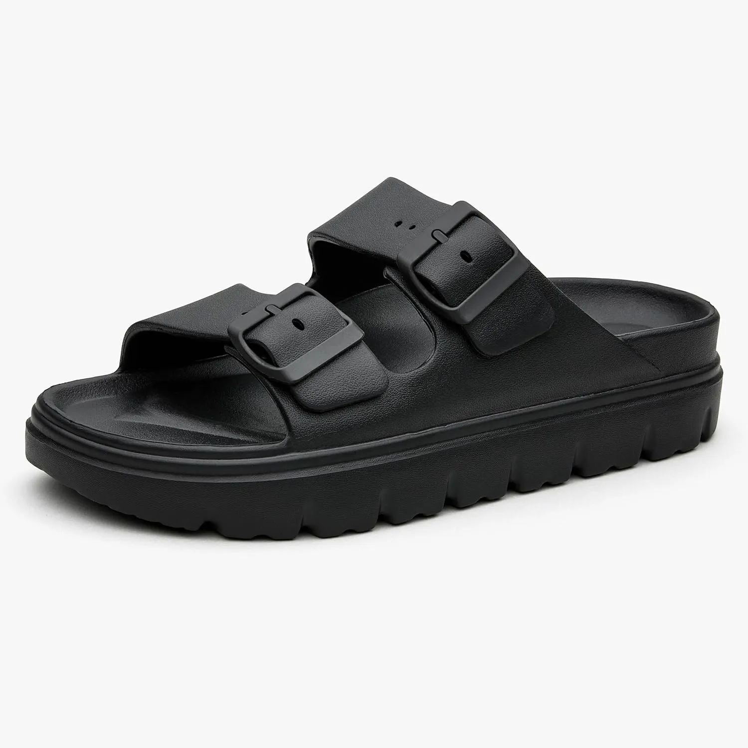 Women's Double Buckle Adjustable EVA Slide Sandals