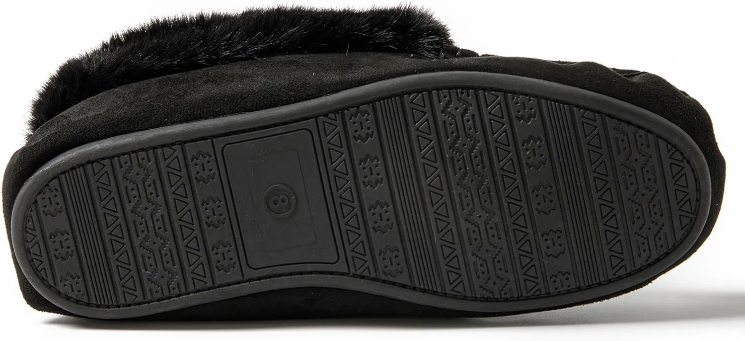 Women's Faux-Fur Beaded Vegan Moccasin Slipper Shoes