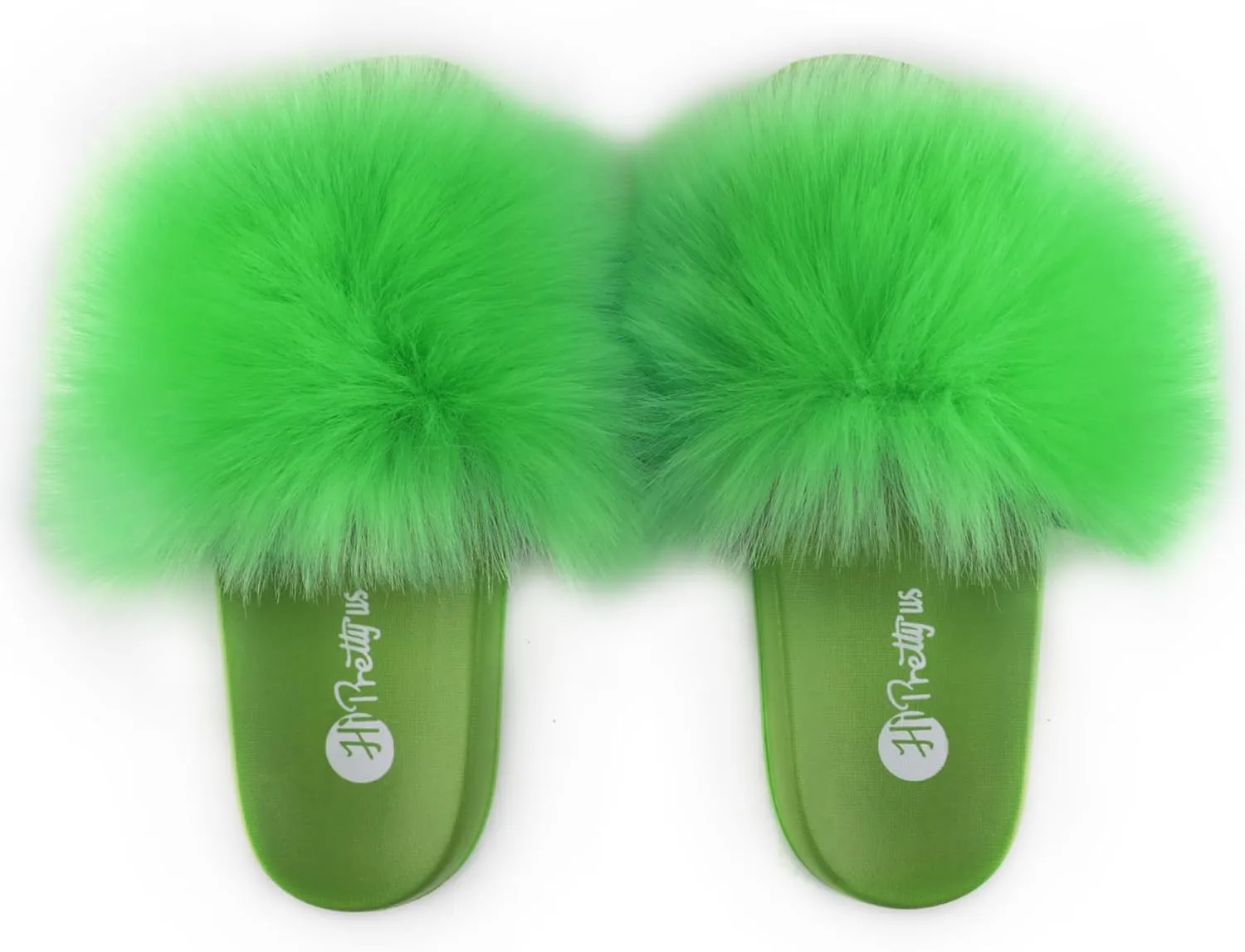 Women's Faux Fur Slides, Open Toe Cute Fur Slippers, Indoor or Outdoor Comfortable Furry Slide Sandals With Fluffy Fur
