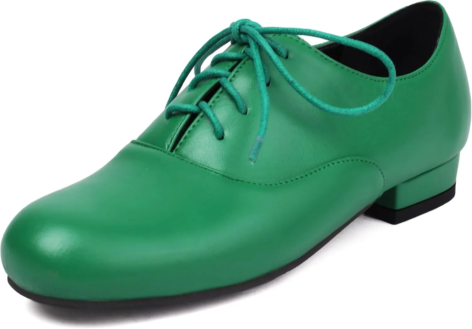 Women's Flats Lace Up Oxford Round Toe PU Leather Low Heel Pumps Closed Toe Shoes