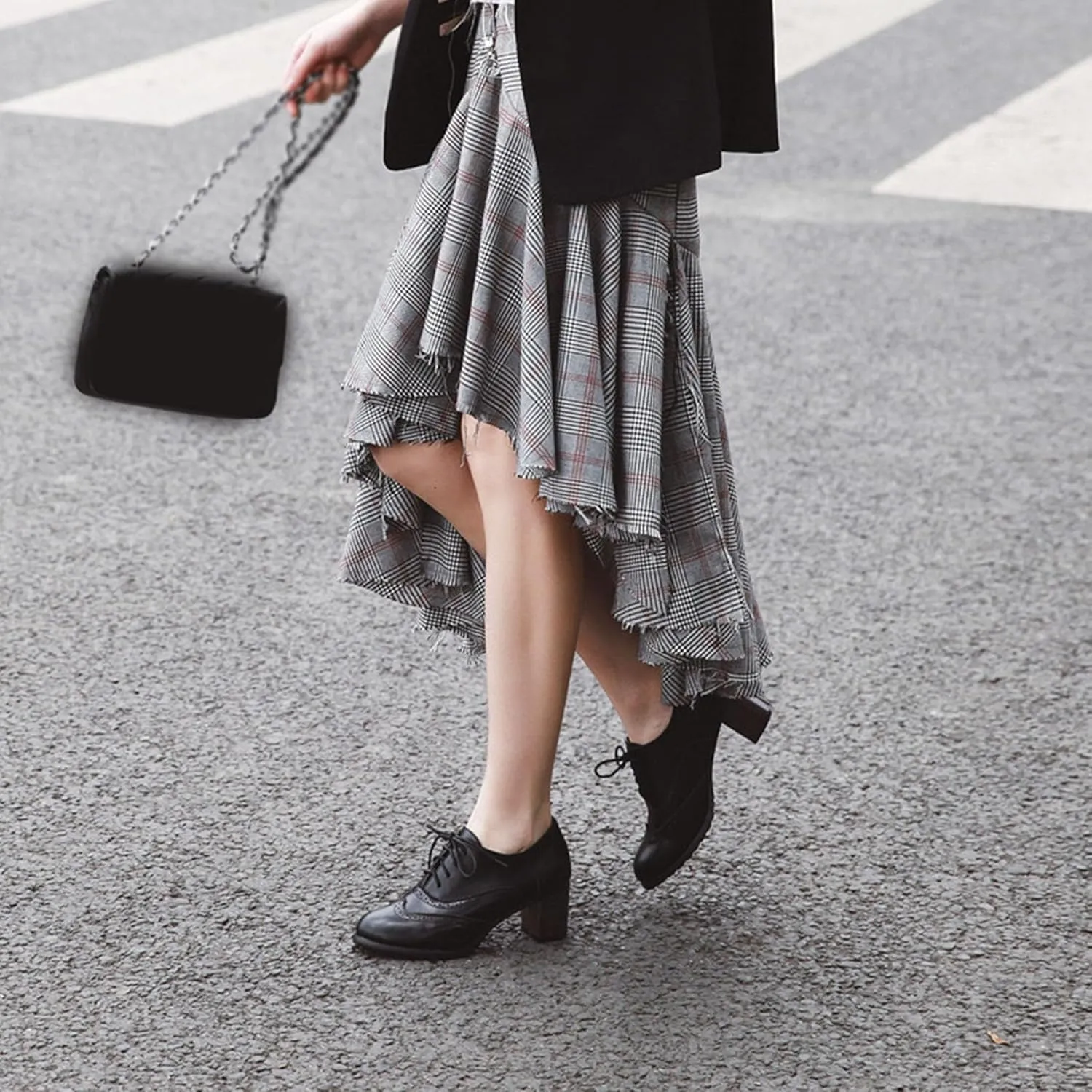 Womens High Heel Pumps Lace Up Oxfords Brogues Shoes