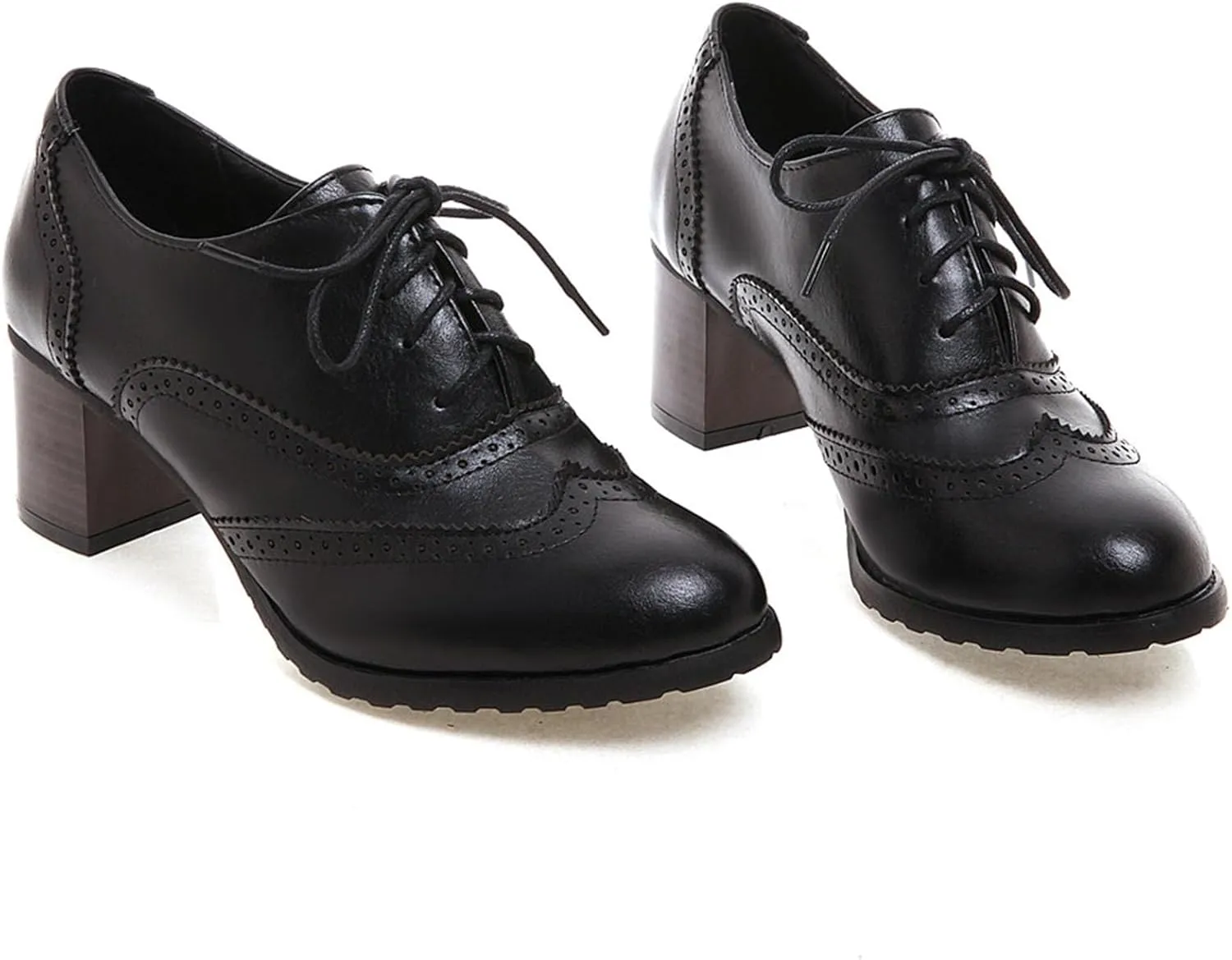 Womens High Heel Pumps Lace Up Oxfords Brogues Shoes