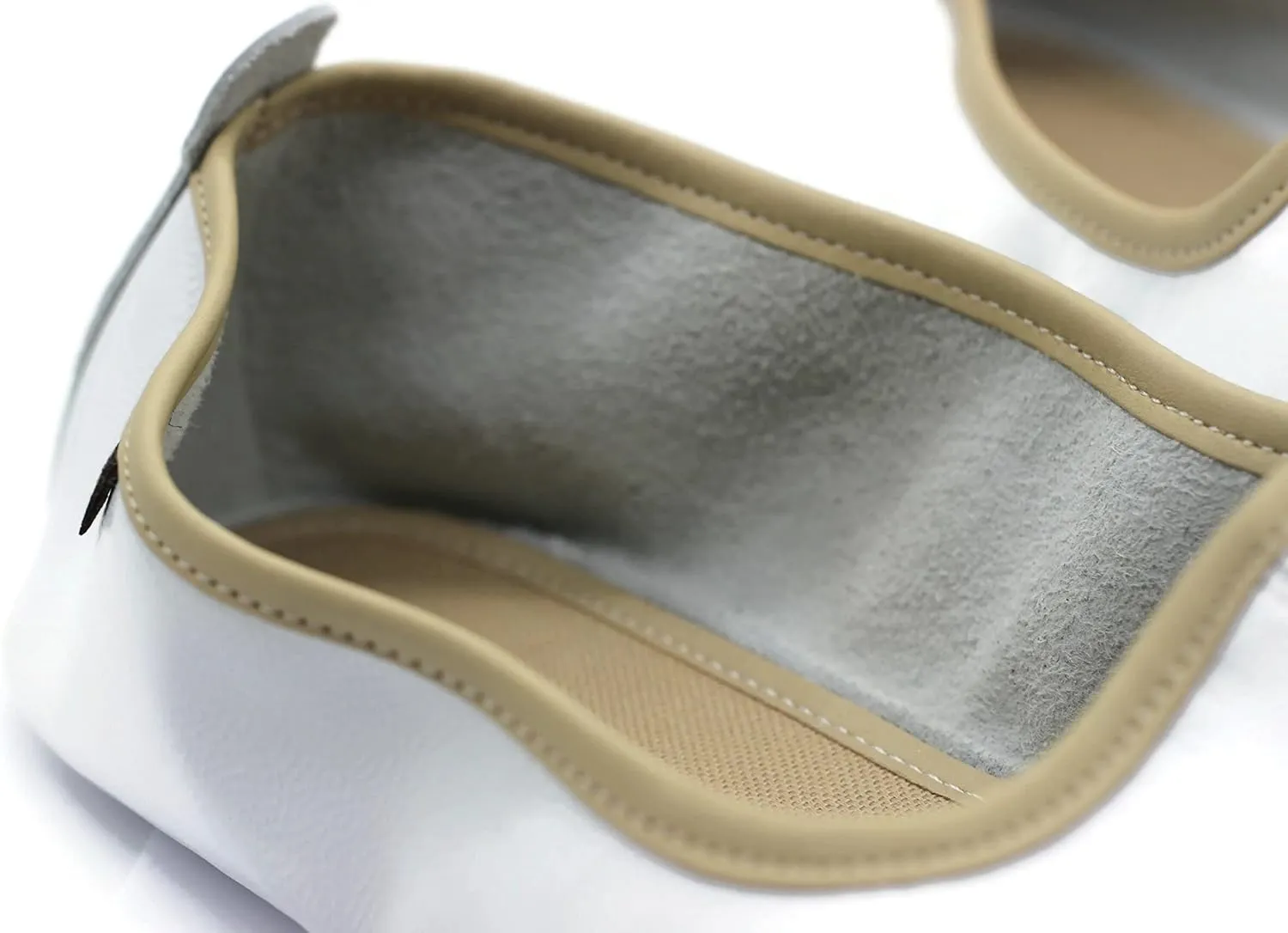 Women's Indoor Leather Slippers White and Beige Traditional Babouche House Shoes Moccasin Tawaf Shoes