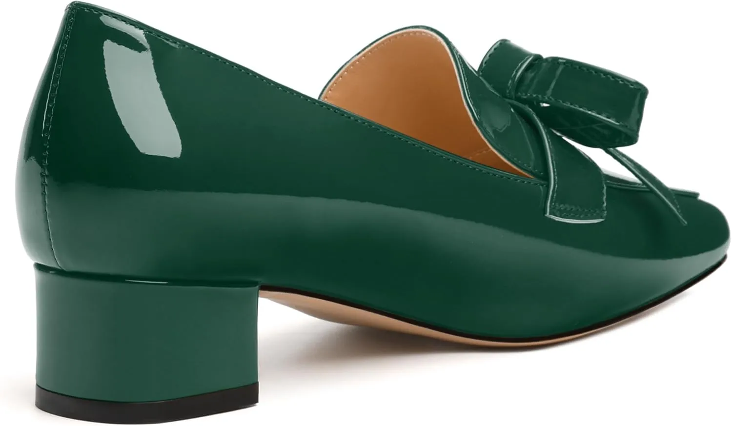 Womens Loafer with Heel, Comfortable Chunky Heels for Women, Loafers Shoes with Bowknot Womens Bunion Dress Shoes