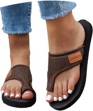 Womens Sandals With Arch Support Flip Flop Comfortable Breathable Mesh Orthopedic Shoe Summer Non-Slip Beach Slide