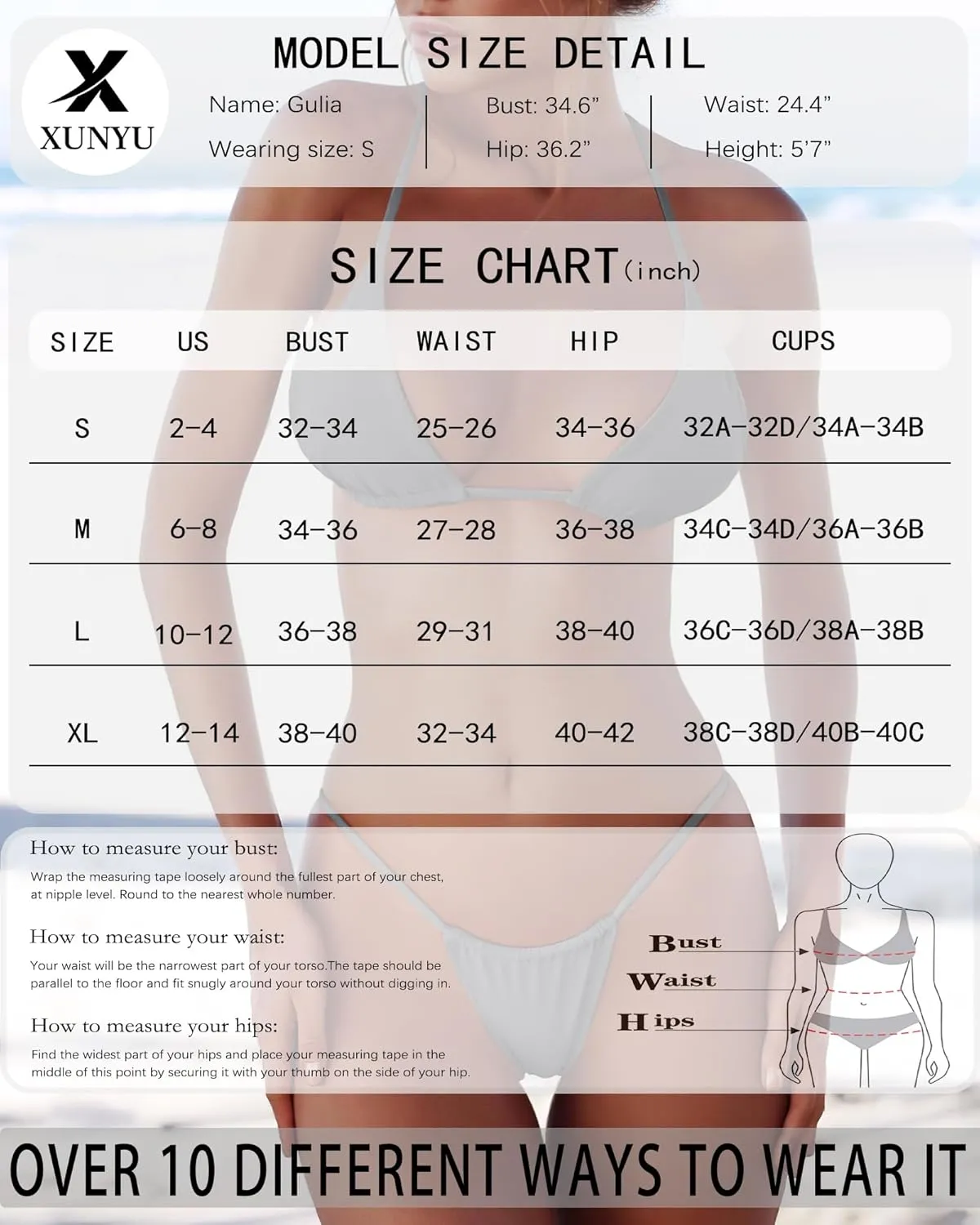 XUNYU Thong Bikini Sets for Women - Brazilian Micro String Bikinis Sexy Two Piece Swimsuit Triangle Top Halter Bathing Suits