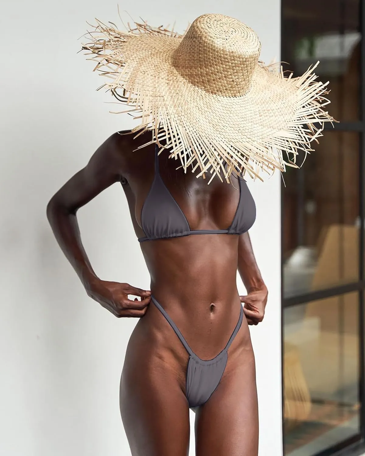 XUNYU Thong Bikini Sets for Women - Brazilian Micro String Bikinis Sexy Two Piece Swimsuit Triangle Top Halter Bathing Suits
