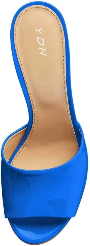 YDN Women High Heels Platform Mules Peep Toe Clogs Slip on Wedge Sandals Slide Backless Shoes Size 4-15 US