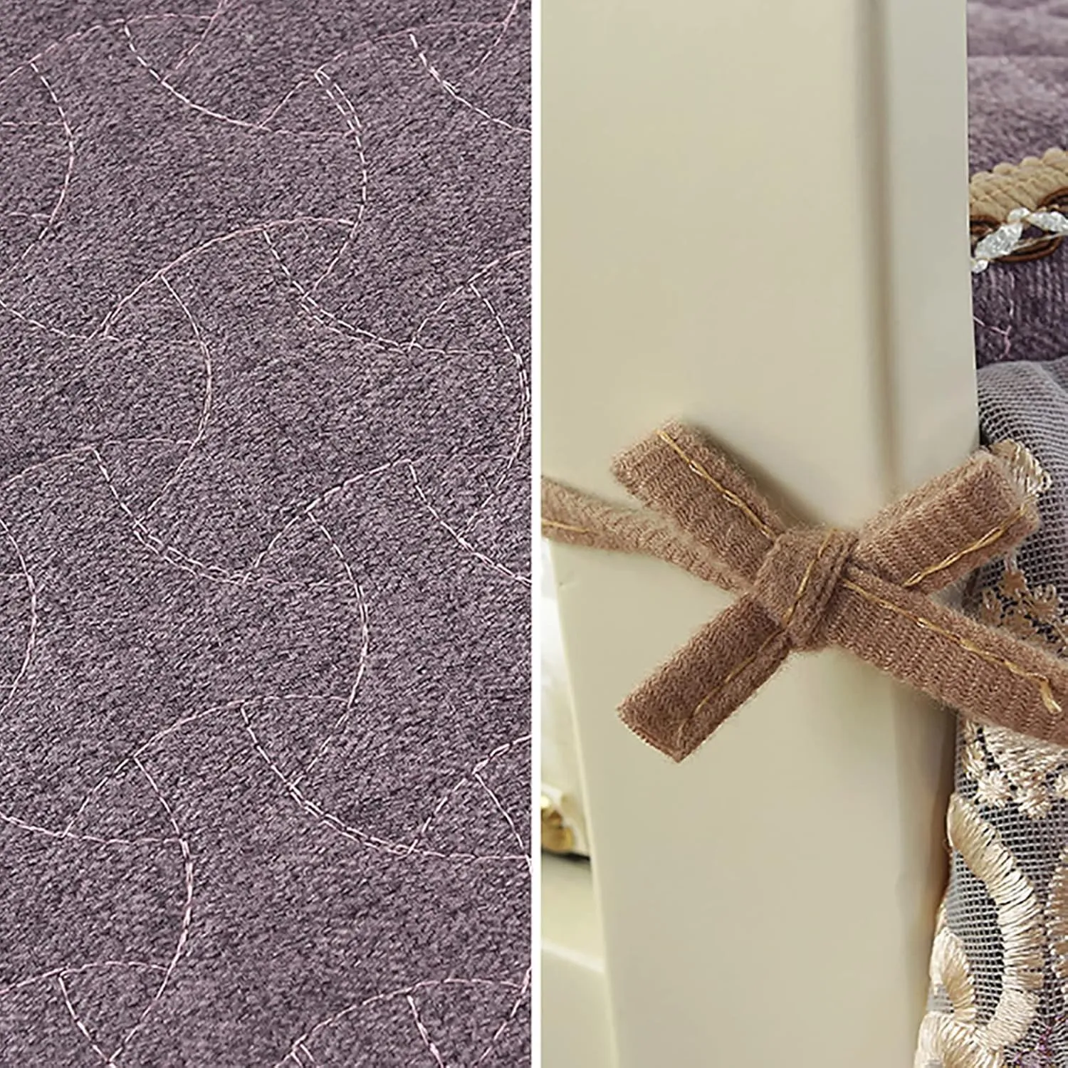 Yizc Lace Ruffle Chair Cushion,Non Slip European Seat Cushion Square Thicken Chair Pad with Ties,Luxury Decorative Chair Cover for Dining Chair Office Chairs-Beige 43x45cm(17x18inch)