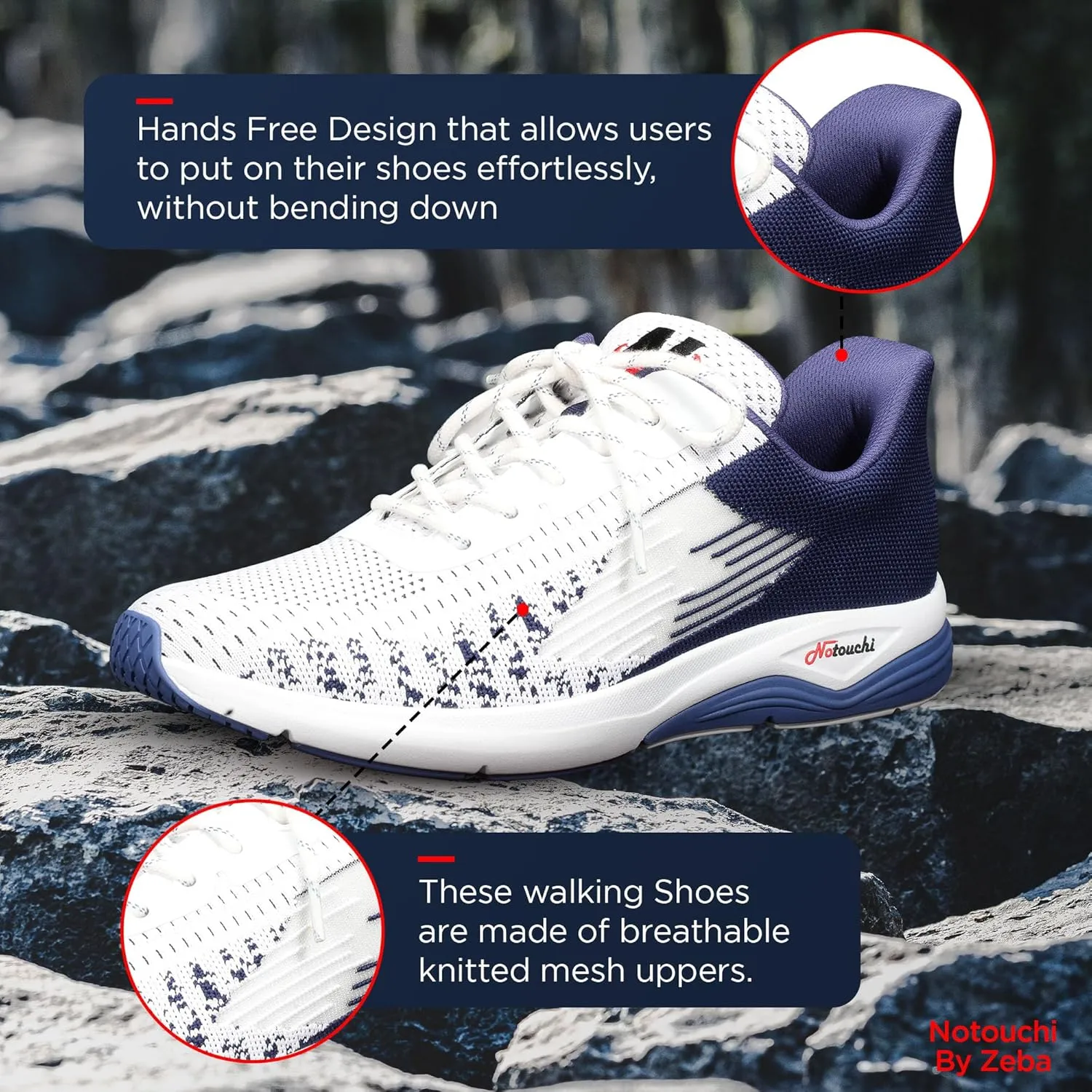 ZEBA Men's Notouchi Hands Free Slip-On All-Day Comfort Walking Shoes